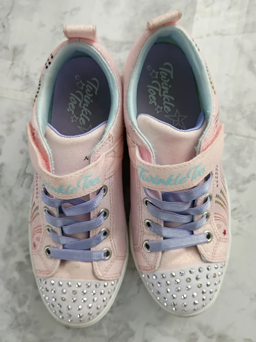 Girls Pink and Purple Light-Up Sneakers